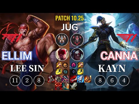 T1 Ellim Lee Sin vs T1 Canna Kayn Jungle - KR Patch 10.25