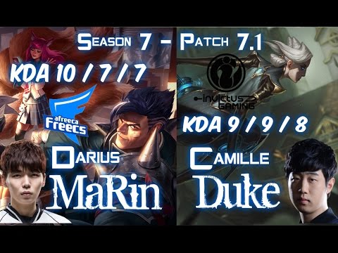 AFs MaRin DARIUS vs IG Duke CAMILLE Top - Patch 7.1 KR Ranked
