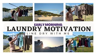 Early Morning Laundry Motivation | Hang Clothes Outside to Dry with Me | emBraceSINGHlife🌸💚 | 485