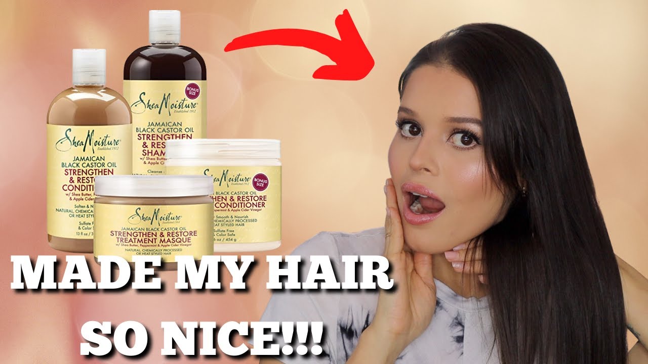 Shea Moisture Jamaican Black Castor Oil for FINE THIN HAIR | Hair growth products NO/LOW POO