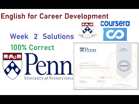 English for Career Development Quiz Answers | Week 2 | University of Pennsylvania #coursera