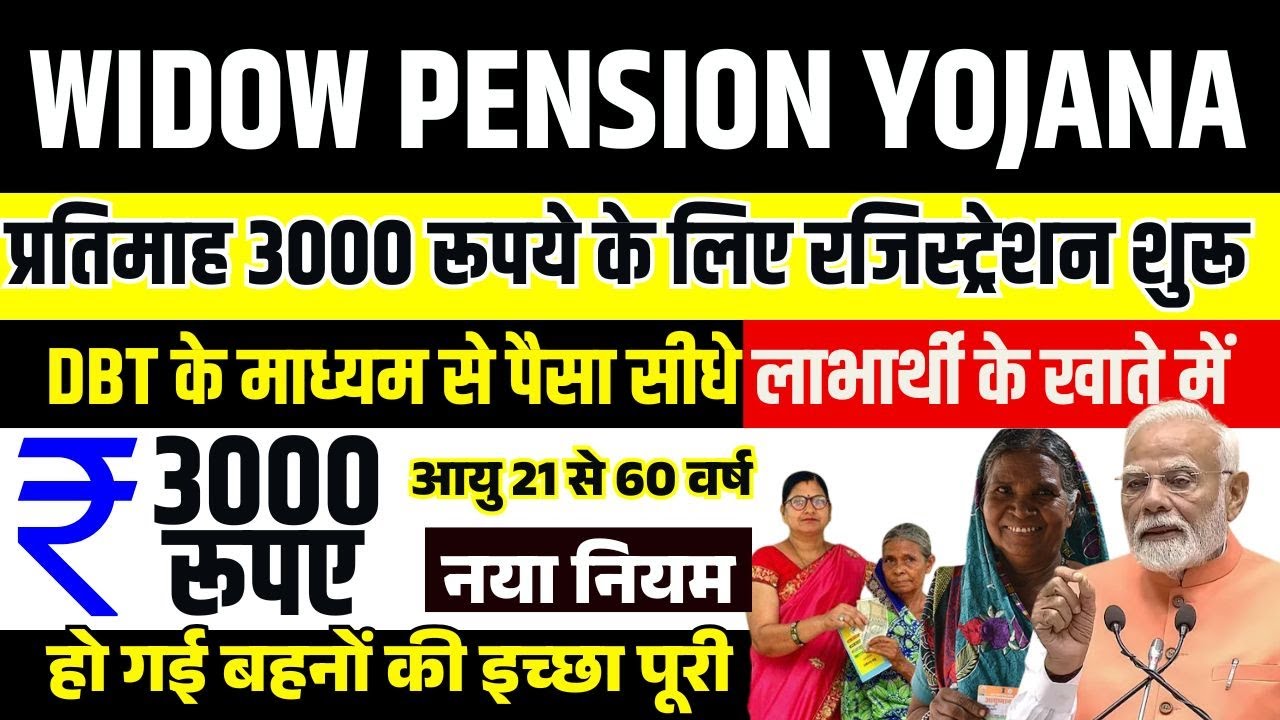 Widow Pension Scheme 2025 | ₹ 3000 every month | Start applying for widow pension scheme, registe...
