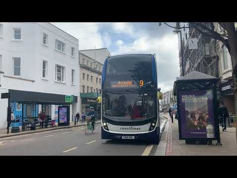 STAGECOACH BUS ROUTE 9 DEPARTING WORTHING TOWN CENTRE