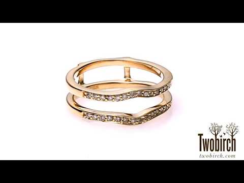 Contour Prong in Channel Set Enhancer Ring Guard in Yellow Gold - TwoBirch  TB-GUARD-0049-YG-C