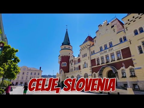 Celje, Slovenia. Walking tour in the town of the Counts of Celje. Old town and beautiful nature (4K)