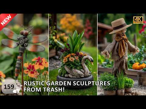 ✨ Builds DREAM Fall BACKYARD Decor 🍁 With an Amazing Rustic Garden Sculptures From Nothing 🤫