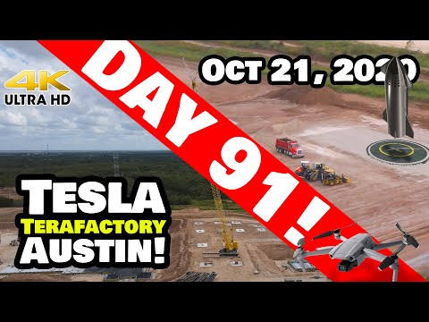 Tesla Gigafactory Austin 4K  Day 91 - 10/21/20 - Terafactory Giga Texas - More Incredible Progress!