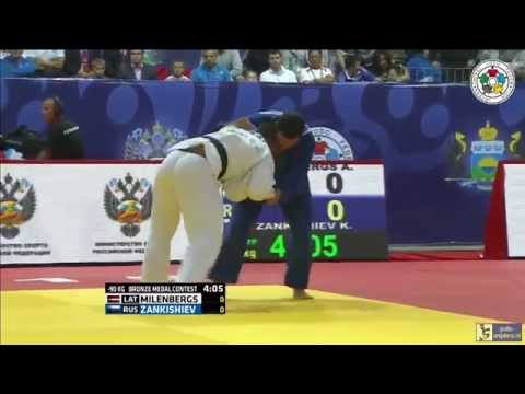 Judo 2015 Grand Slam Tyumen: Milenbergs (LAT) - Zankishiev (RUS) [-90kg] bronze