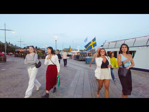 Walking in Stockholm: Summer Evening in The City Center