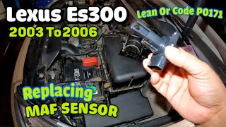 Replacing MAF sensor on Lexus ES300 2002 to 2006 fix lean conditions code P0171