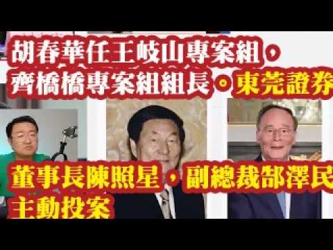 胡春华任王岐山专案组，齐桥桥专案组组长。东莞证券董事长陈照星，副总裁郜泽民主动投案 2026-09-15 07:10