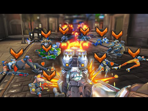 1 BUFFED Top 500 Reinhardt VS *10* Bronze Players -  Who wins?! (ft. Bowie)