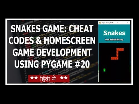 Cheat Codes Home Screen In Pygame Python Game Development Using Pygame In Hindi 20