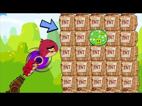 Angry Birds Collection Cannon 1 - TRANSFORM RED TO TERENCE TO BLAST PIGGIES WITH 1000 TNT!