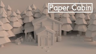Blender Timelapse | Low Poly Paper Cabin