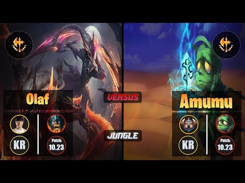 Haru OLAF (Jungle) [Conqueror] VS AMUMU - Challenger KR Patch 10.23