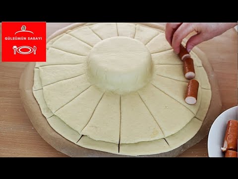 SON ŞEKLİ SİZİ ÇOK ŞAŞIRTACAK BÖYLESİNİ GÖRMEDİNİZ ŞEKLI MUHTEŞEM YUMUŞACIK LEZZETLI POĞAÇA BÖREK ✅