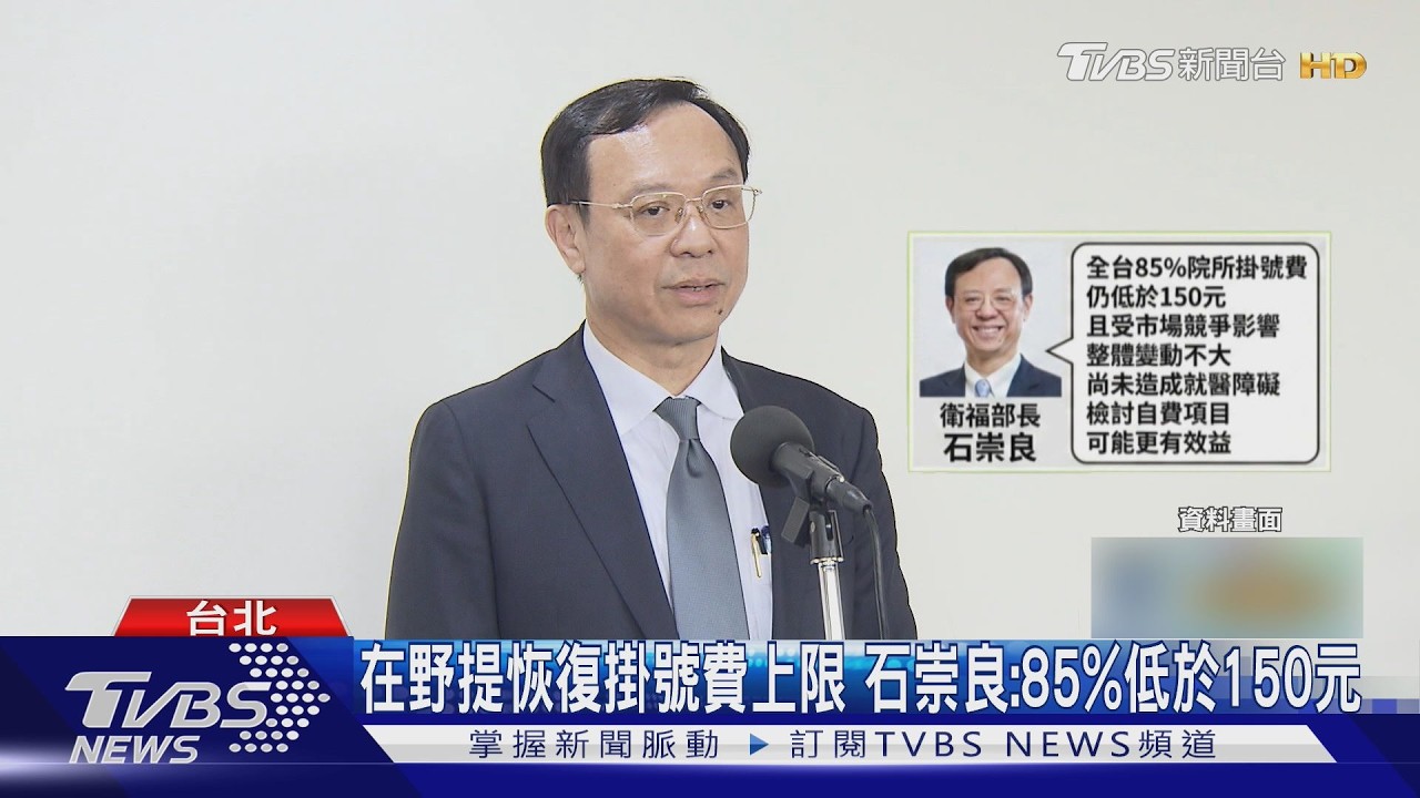影音/在野提恢復掛號費上限 石崇良:85%低於150元