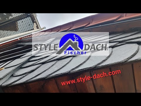 Schiefer an Giebel und Flugsparren - Dachdecker in Dresden