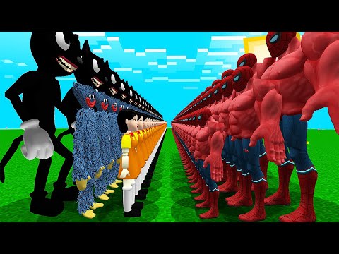 ESRARENGİZ ORDUSU VS KASLI ÖRÜMCEK ADAM ORDUSU! 😱 - Minecraft