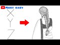 How To Draw A Girl Backside In Saree Pencil Sketch For Beginners Drawing Tutorial Girl Drawing