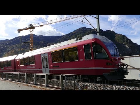 Züge der RhB in Landquart