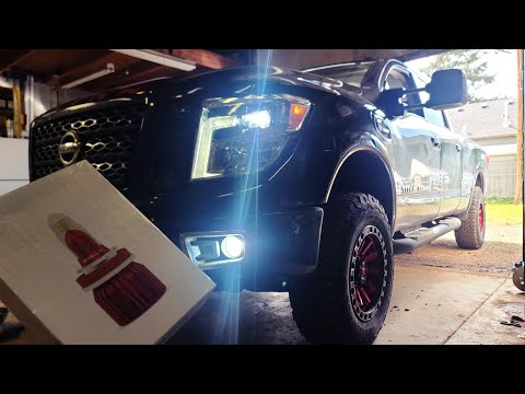 Nissan Titan Xd LED Fog Lamp upgrade. WOW What a difference!!!