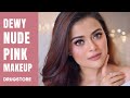 SOFT DEWY NUDE PINK MAKEUP TUTORIAL CLASSY SIMPLE DRUGSTORE GLAM