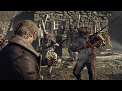 Resident Evil 4 Remake - Killing Chainsaw Man Boss Fight Scene PS5 (4K 60FPS) RE4 Remake Gameplay