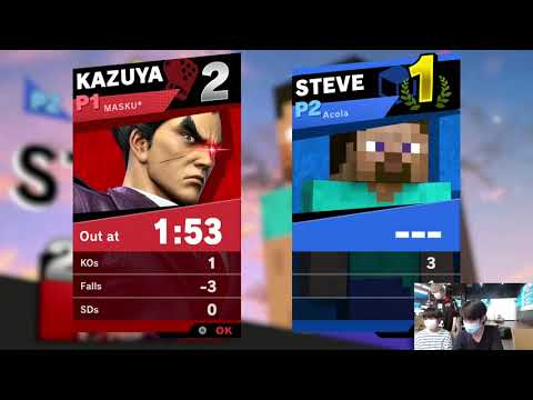 Riddles (Terry テリー , Kazuya カズヤ) vs. Acola / あcola (Steve スティーブ) - Gimvitational Friendlies - Part 1