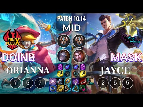 FPX Doinb Orianna vs RNW Mask Jayce Mid - KR Patch 10.14