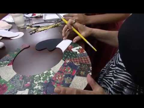 Mulher.com 17/10/2014 Arlete Allegretti - Guirlanda Papai Noel Parte 1/2