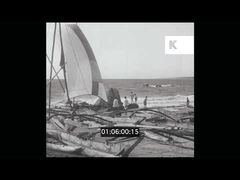 1930s Mount Lavinia, Sri Lanka, Tropical Beach Resort, Fishing Boats