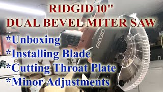 Ridgid 10-inch Dual Bevel Miter Saw- Unboxing & Basic Setup