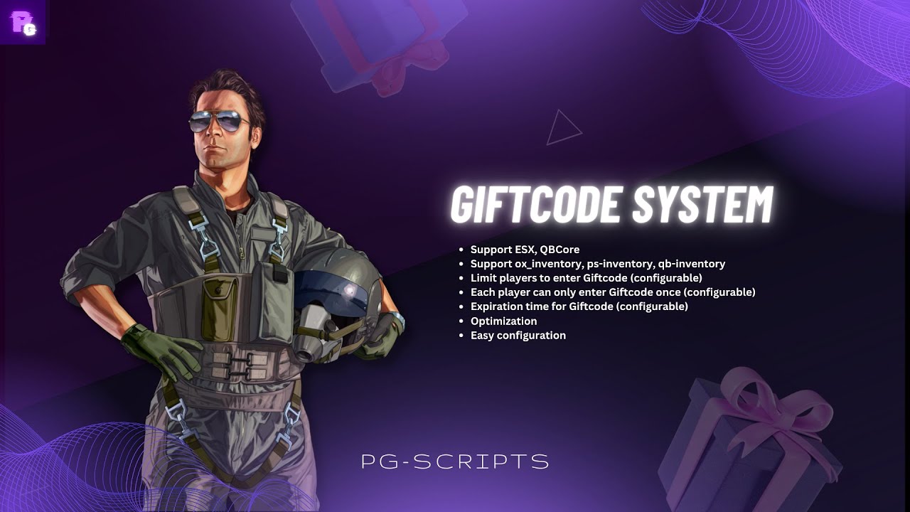 PG Scripts - Giftcode System [FREE] [ESX/QBCore] | FiveM Script