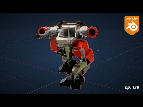 Battle Mech with Piston, Armature, and Walk Animation - Ep. 138