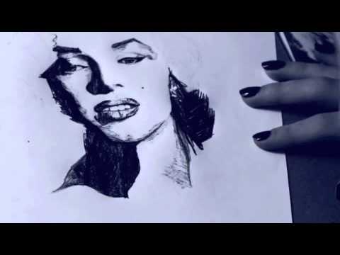 Speed Drawing (BIC Ballpoint Pen portrait) -Marilyn Monroe