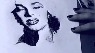 Speed Drawing (BIC Ballpoint Pen portrait) -Marilyn Monroe