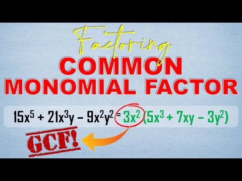 Common Monomial Factoring  | Ms Rosette