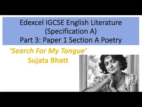 Analysis of 'Search for my Tongue' by Sujata Bhatt