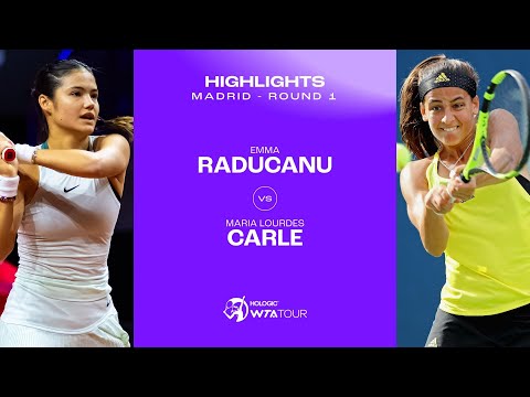 Теннис Emma Raducanu vs. Maria Carle | 2024 Madrid Round 1 | WTA Match Highlights