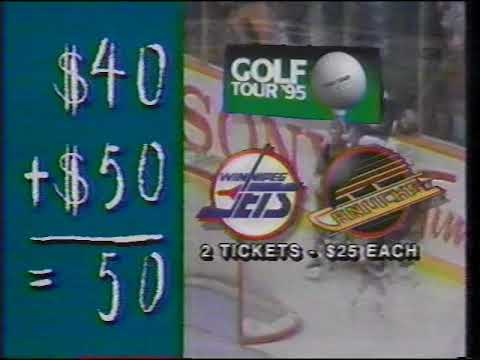 CKY Winnipeg -  Canucks at Jets Golf Tour 1995 Ticket Offer