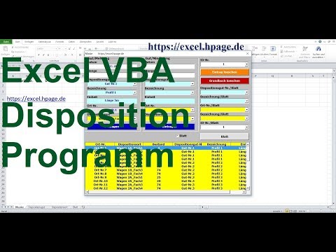53 Dispositionsprogramm in Excel VBA selber erstellen