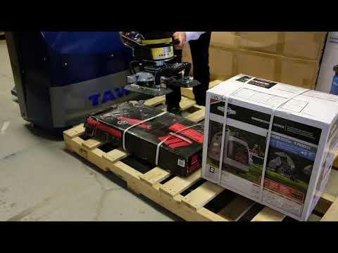 TAWI Mobile Order Picker - vacuum lift - damaged bad strapped box, 50kg / 110lb