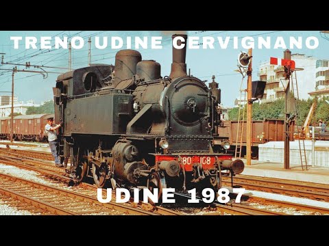 Linea Udine Cervignano 1987 treno a vapore cab ride binari Ferrovie dello Stato locomotiva Gr 880051