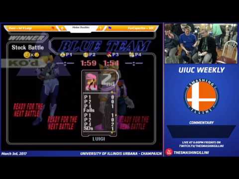 [Smashing Illini Weekly] Oven + Lvl 9 Luigi (R) vs. FoxCapacitor + SOC (B) SSBM Doubles