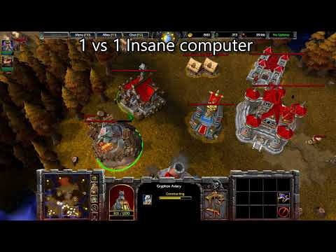 1 (Human) vs Insane Computer AI (Night Elf) | Ogre Mound | Warcraft 3 Reforged