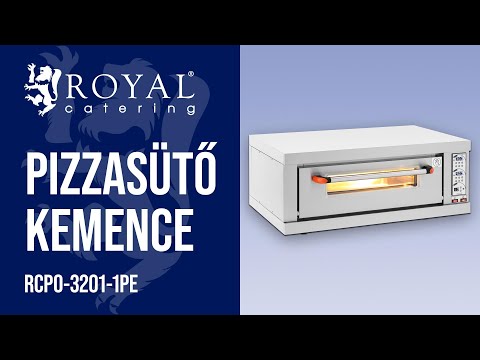 Videó - B-termék Pizzasütő kemence - 1 kamra - 3200 W - időzítő - Royal Catering