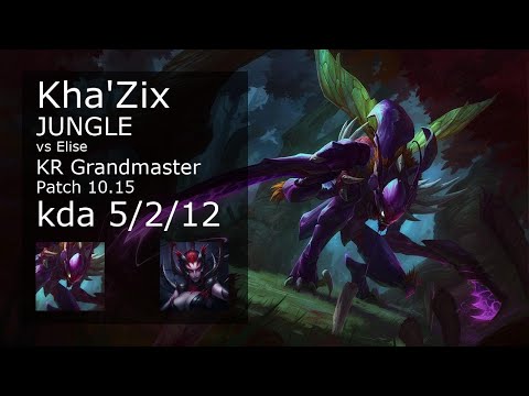 Kha'Zix Jungle vs Elise - KR Grandmaster 5/2/12 Patch 10.15 Gameplay // [롤] 카직스 vs 엘리스 정글
