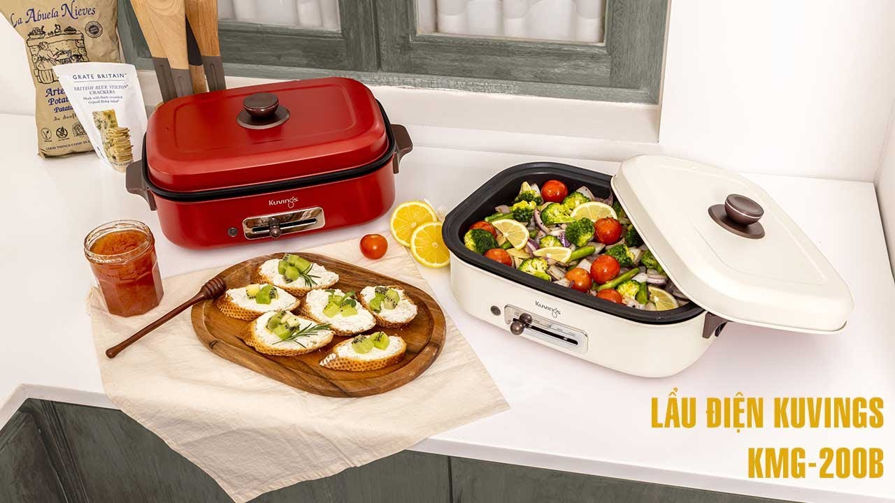 Lẩu điện phủ gốm Ceramic đa năng 2 trong 1 Kuvings KMG-200B [Giới thiệu sản phẩm]